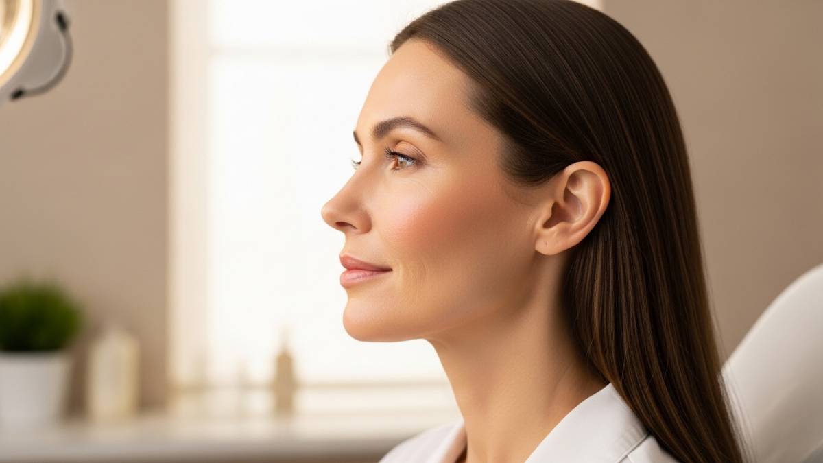 Injection Sculptra visage avant après : résultat naturel sur le volume des joues et l'ovale du visage.